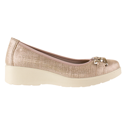 Imac Ladies Extra Wide Wedge Pumps - 105321 - Gold