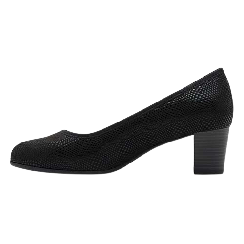 Jana Block Heeled Pumps - 22476-42  - Black