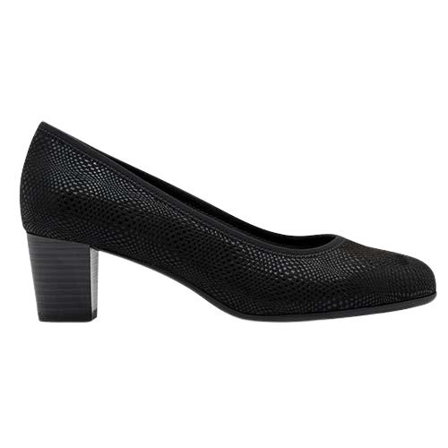 Jana Block Heeled Pumps - 22476-42  - Black
