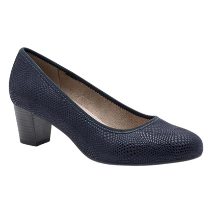Jana Block Heeled Pumps- 22476-42  - Navy