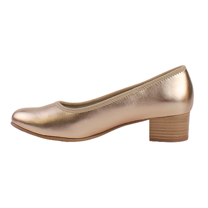 Jana Block Heeled Pumps - 22360-42 - Gold