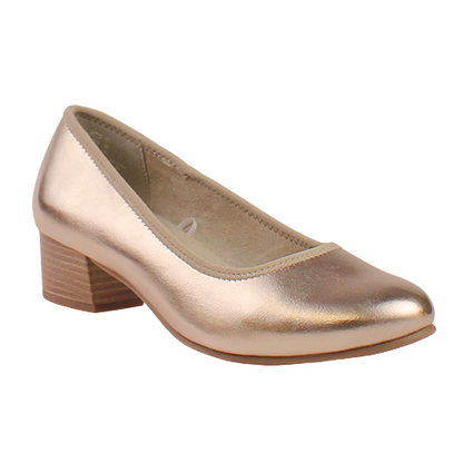 Jana Block Heeled Pumps - 22360-42 - Gold