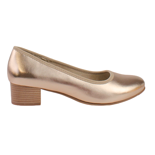 Jana Block Heeled Pumps - 22360-42 - Gold