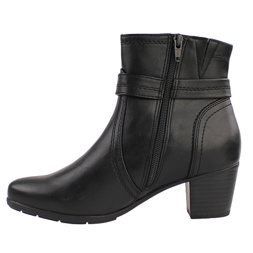 Jana Block Heeled  Ankle Boots - 25363-43 - Black