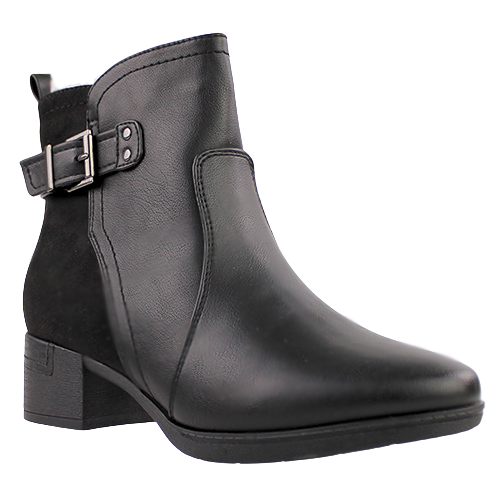 Jana Block Heeled Ankle Boots - 25374-43 - Black