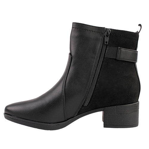 Jana Block Heeled Ankle Boots - 25374-43 - Black