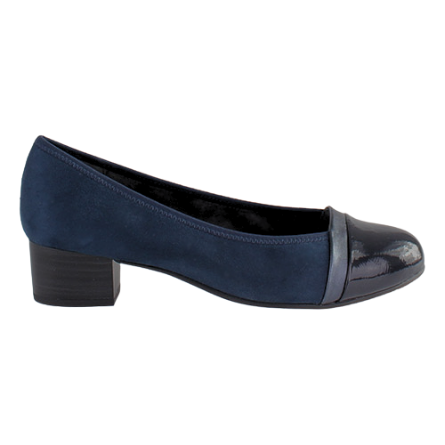 Jana Block Heeled Pumps - 22366-41 - Navy