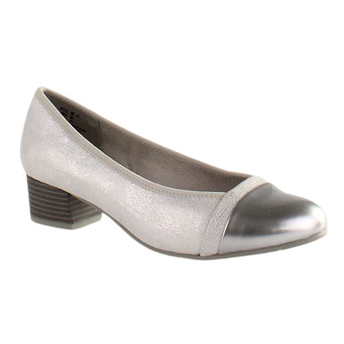 Jana Block Heeled Pumps 22366 41 Silver