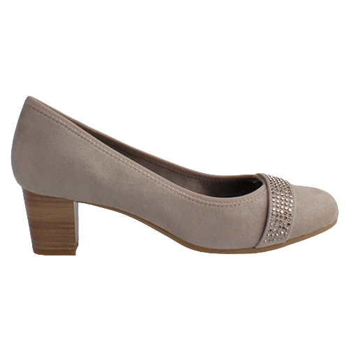 Jana Ladies Block Heeled Pumps - 22467-42 - Stone