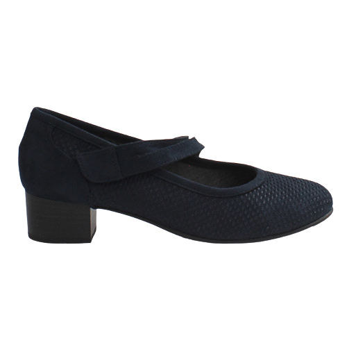 Jana Ladies Cross Strap Pumps - 24363-42 - Navy Suede