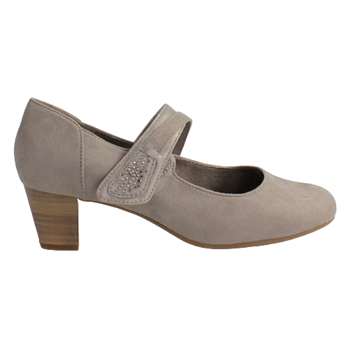 Jana Ladies Cross Strap Pumps - 24464-42 - Stone