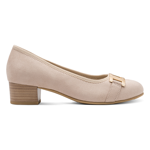 Jana Ladies Block Heeled Pumps - 22369-45 - Beige