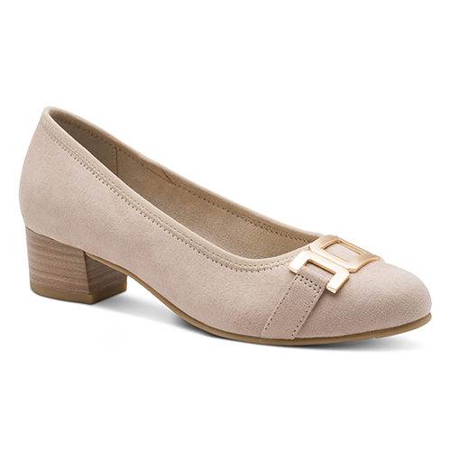 Jana Ladies Block Heeled Pumps - 22369-45 - Beige