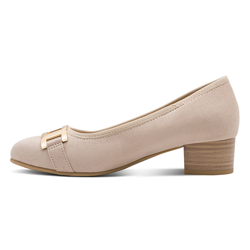 Jana Ladies Block Heeled Pumps - 22369-45 - Beige