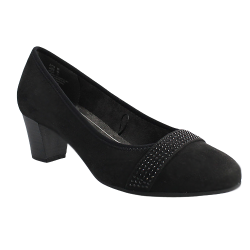 Jana  Block Heeled Pumps - 22465-41 - Black