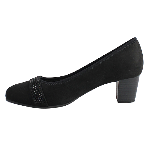 Jana  Block Heeled Pumps - 22465-41 - Black