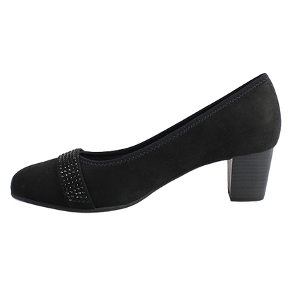 Jana  Block Heeled Pumps - 22465-41 - Black