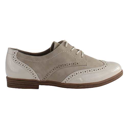 Jana Brogues - 23260-42 - Cream Patent