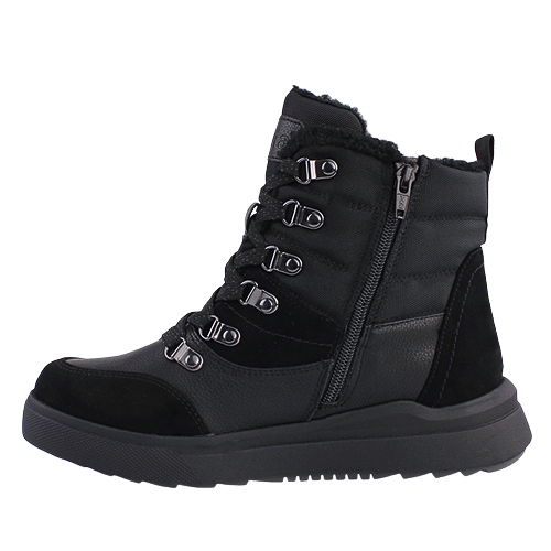 Jana Ladies Lace Up Ankle Boots - 26270-43 - Black