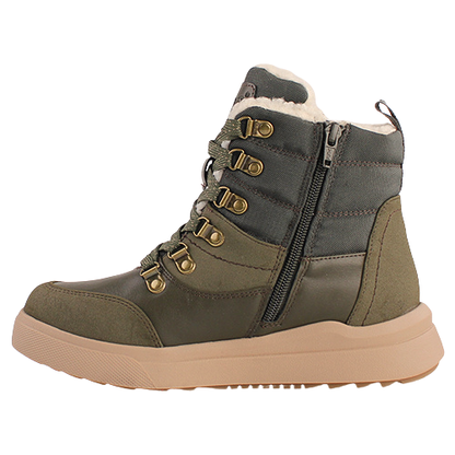 Jana Ladies Lace Up Ankle Boots - 26270-43 - Olive