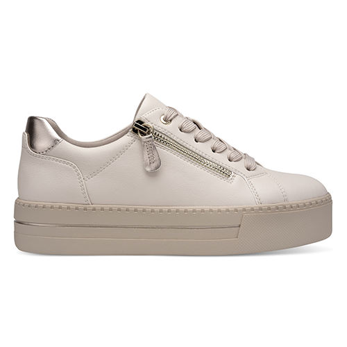 Jana Ladies Platform Trainers - 23767-43 - Ivory