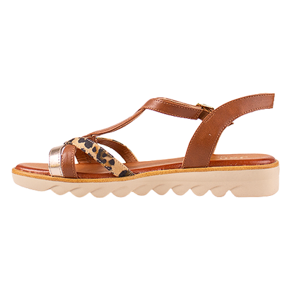 Jana Ladies Flat Sandals - 28278 - Cognac