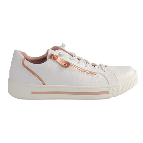 Jana Ladies Trainers - 23660-42 - White/RoseGold