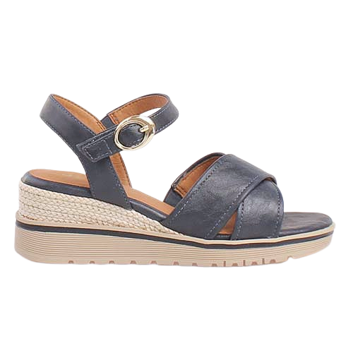 Jana Ladies Wedge Sandals - 28777-44 - Navy