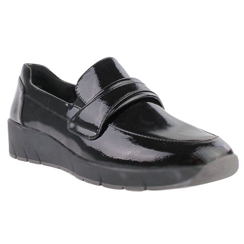 Jana Ladies Wedge Shoes  - 24666-43 - Black Patent