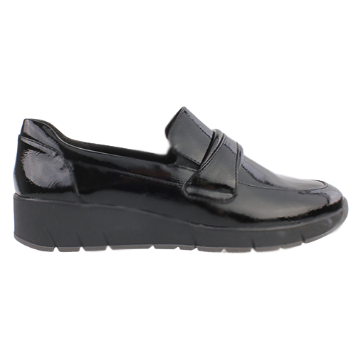 Jana Ladies Wedge Shoes - 24666-43 - Black Patent