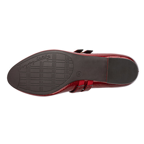 Jana Block Heeled Mary Jane Pumps- 24366-45 - Red Patent