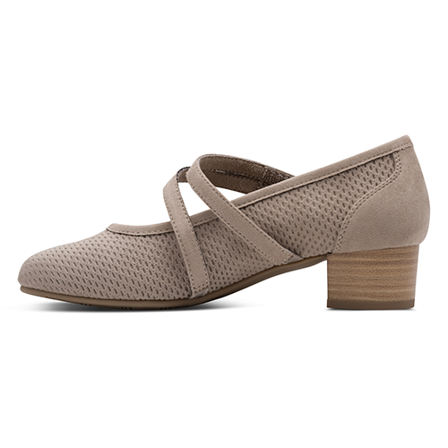 Jana Ladies Cross Strap Pumps - 24363-42 - Stone