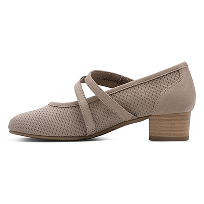 Jana Ladies Cross Strap Pumps - 24363-42 - Stone