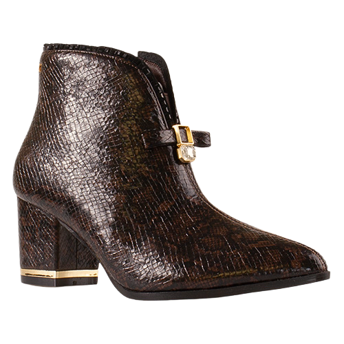 Kate Appleby Block Heeled Ankle Boots - Alness- Brown Croc