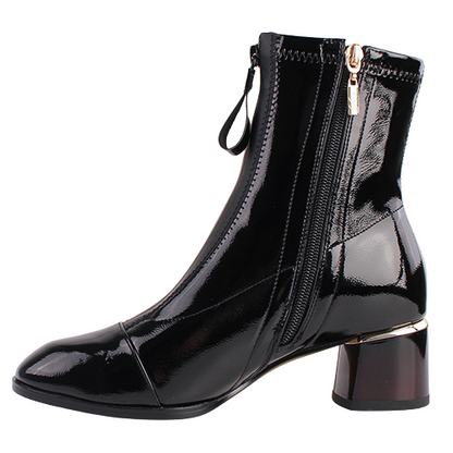 Kate Appleby Block Heeled Ankle Boots - Greenhill - Black Patent