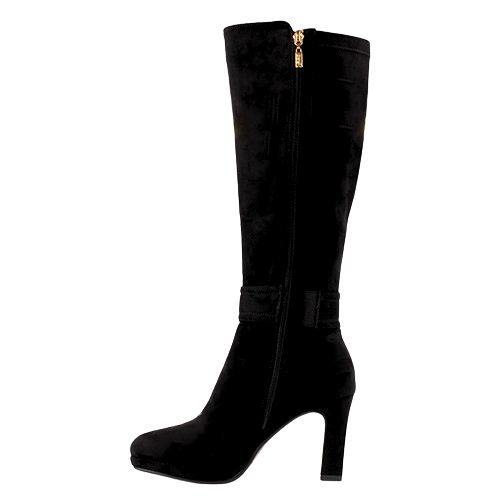 Kate Appleby Block Heeled Knee Boots - Diddington- Black Suede