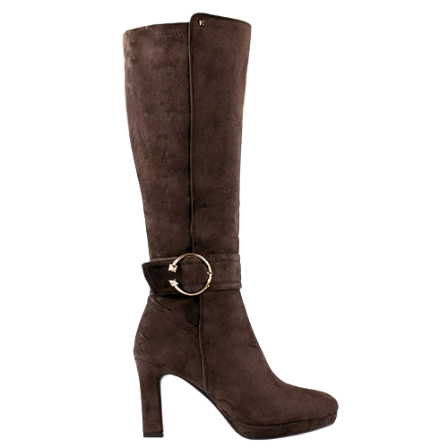 Kate Appleby Block Heeled Knee Boots - Diddington - Brown Suede