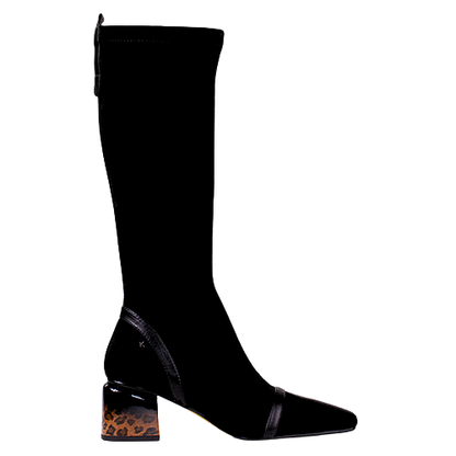 Kate Appleby Block Heeled Knee Boots - Yealand - Black Suede