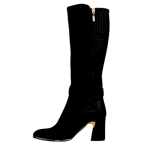 Kate Appleby Block heeled Knee Boots - Wrotham - Black Suede