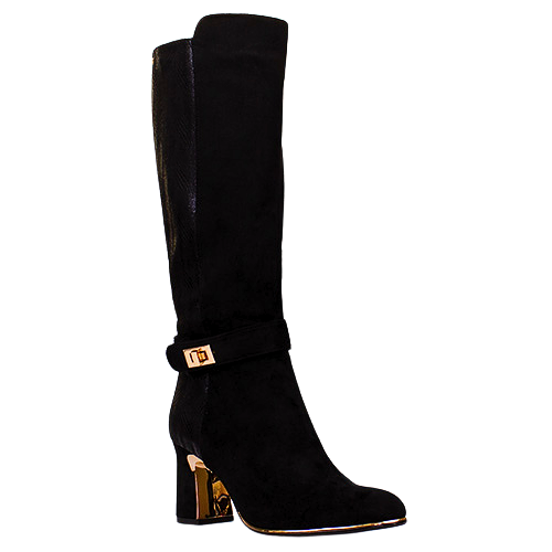 Kate Appleby Block heeled Knee Boots - Wrotham - Black Suede