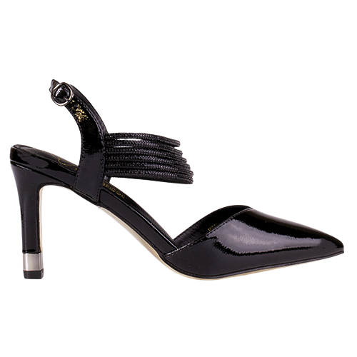 Kate Appleby Dressy Heeled Slingback Pumps - Wishaw - Black Patent
