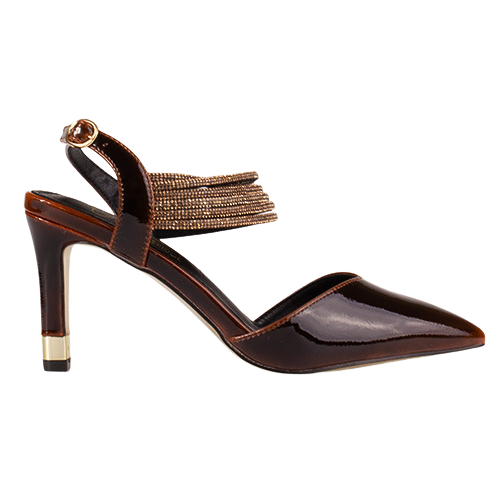 Kate Appleby Dressy Heeled Slingback Pumps - Wishaw - Brown Patent