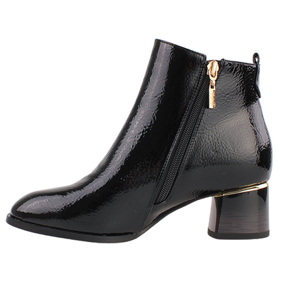 Kate Appleby Block Heeled Ankle Boots - Moneyglass - Black Patent