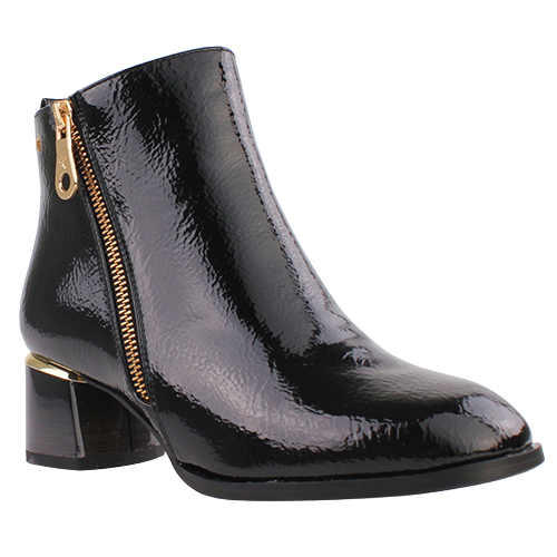 Kate Appleby Block Heeled Ankle Boots - Moneyglass - Black Patent