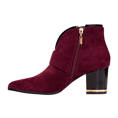 Kate Appleby Block Heeled Ankle Boots - Amlwch - Burgundy Suede