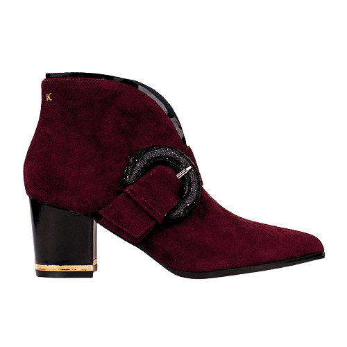 Kate Appleby Block Heeled Ankle Boots - Amlwch - Burgundy Suede