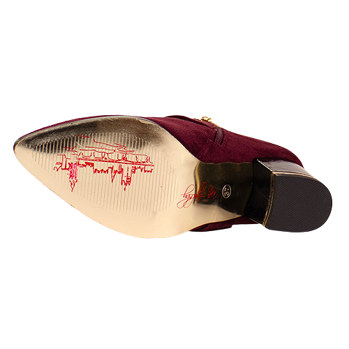 Kate Appleby Block Heeled Ankle Boots - Amlwch - Burgundy Suede