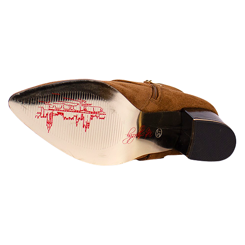 Kate Appleby Ladies Block Heeled Ankle Boots - Amlwch - Tan Suede