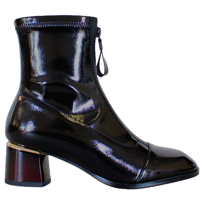 Kate Appleby Block Heeled Ankle Boots - Greenhill - Black Patent