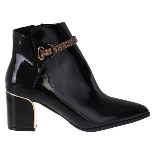 Kate Appleby Block Heeled Ankle Boots - Harthill - Black Patent - Greenes Shoes